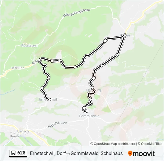 628 Bus Line Map