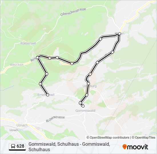 628 bus Line Map