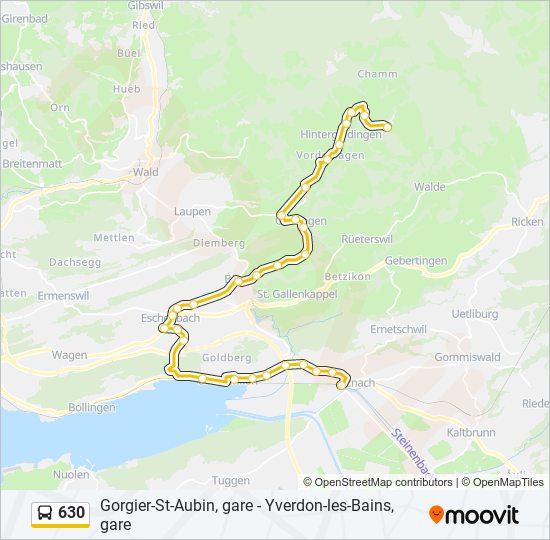 Plan de la ligne 630 de bus