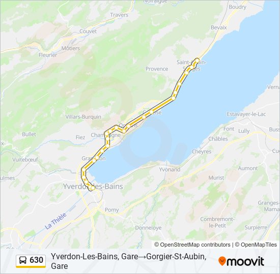 Plan de la ligne 630 de bus