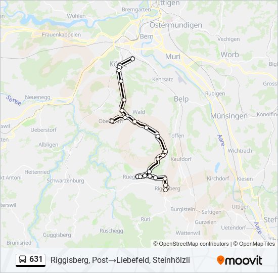 631 bus Line Map