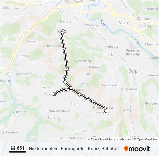 631 bus Line Map