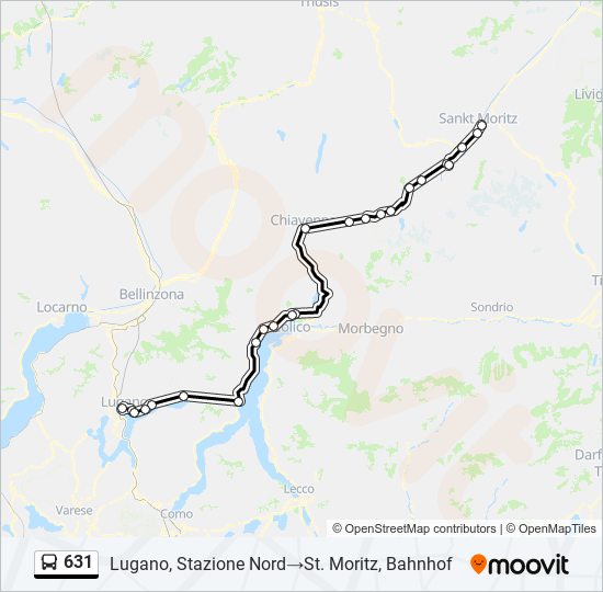 Plan de la ligne 631 de bus