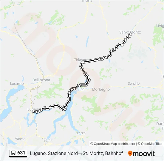 631 Bus Line Map