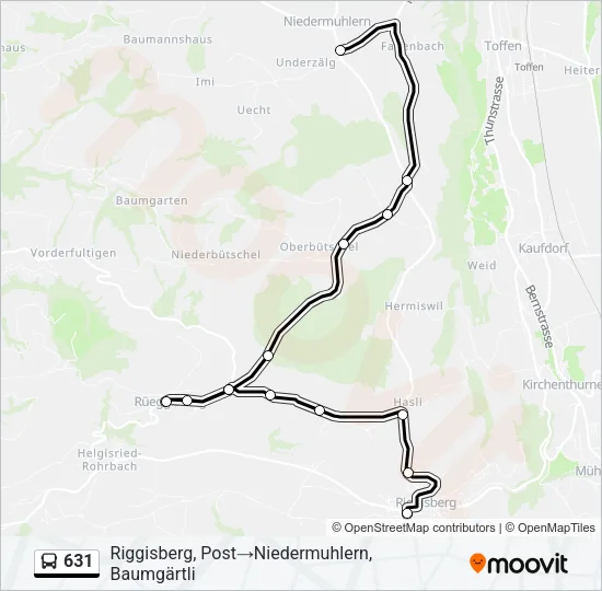 631 Bus Line Map