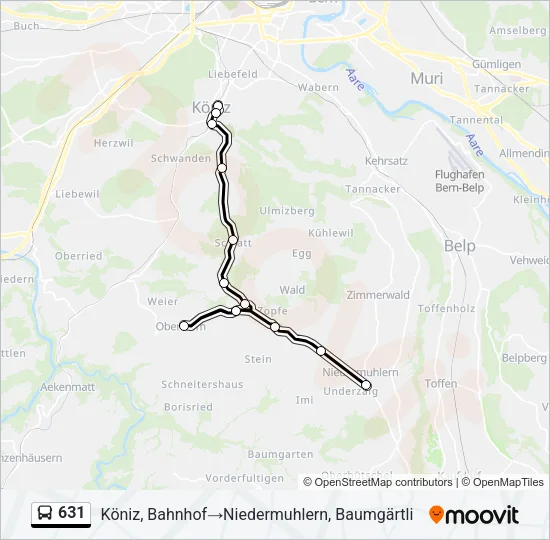 631 Bus Line Map