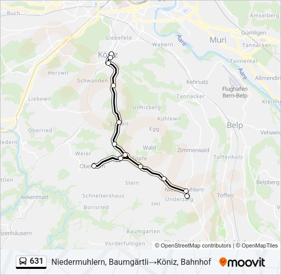 631 Bus Line Map