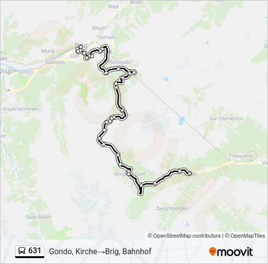 631 Bus Line Map