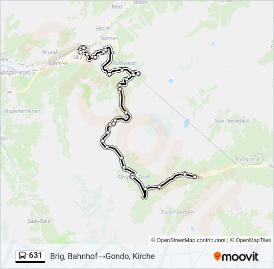 631 Bus Line Map