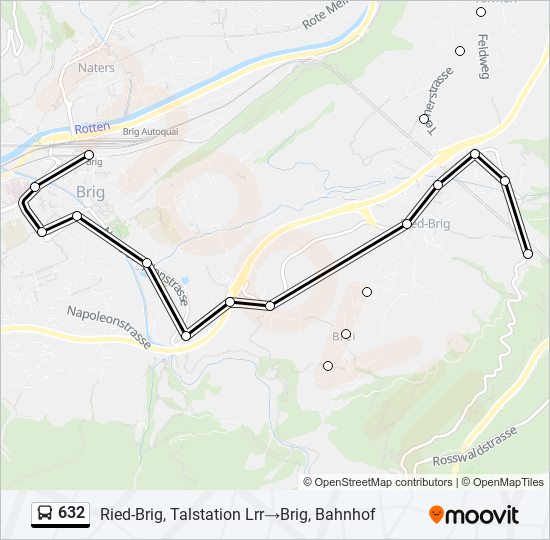 Plan de la ligne 632 de bus