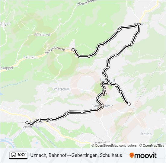 632 Bus Line Map