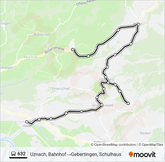 632 Bus Line Map
