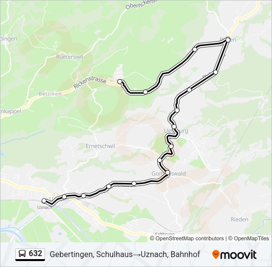632 Bus Line Map