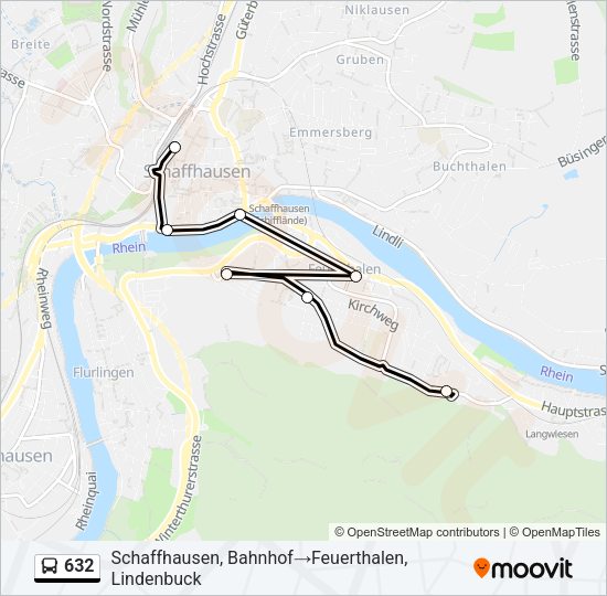 632 Bus Line Map