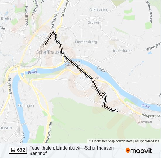 632 Bus Line Map
