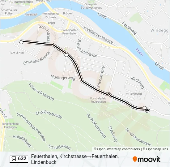 632 Bus Line Map