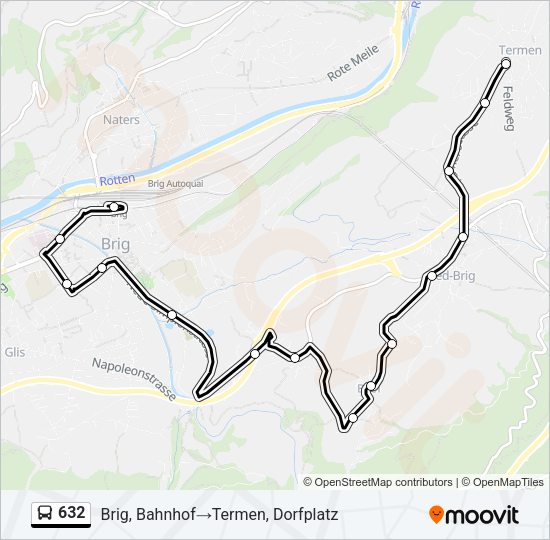 632 Bus Line Map