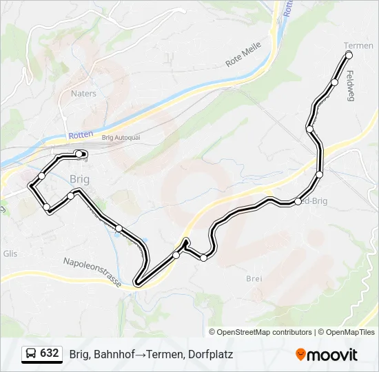 632 Bus Line Map