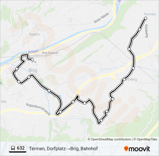 632 Bus Line Map