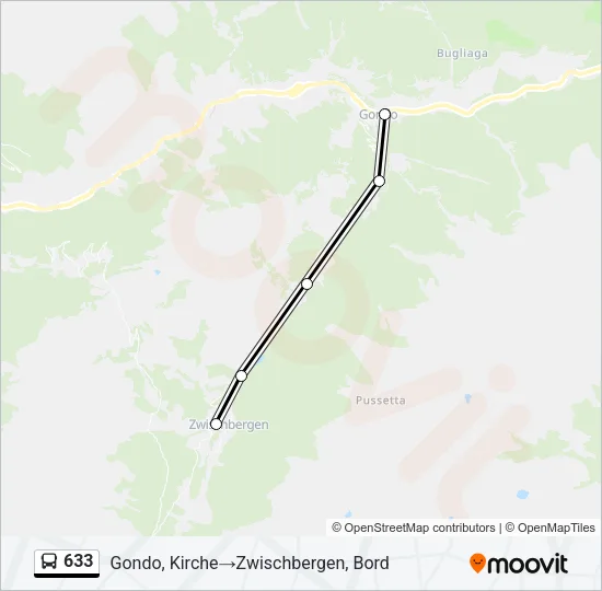633 Bus Line Map