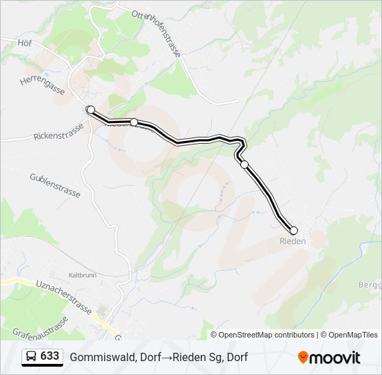 633 Bus Line Map