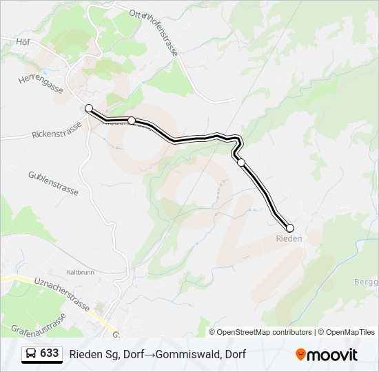 633 Bus Line Map