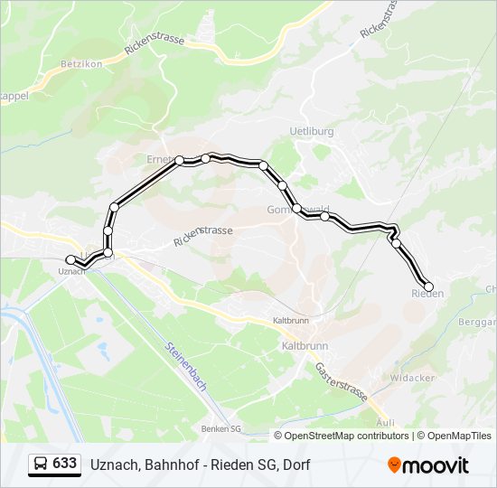 633 bus Line Map