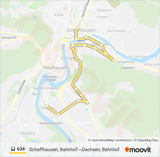 634 Bus Line Map