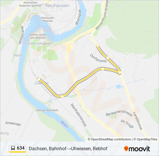 634 Bus Line Map