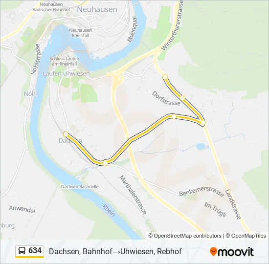 634 Bus Line Map