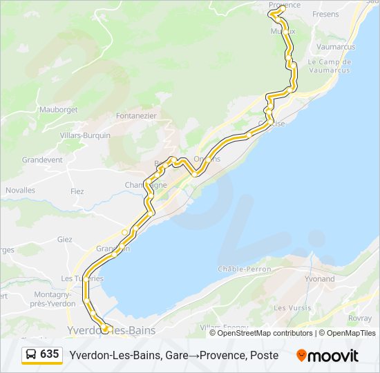635 Bus Line Map
