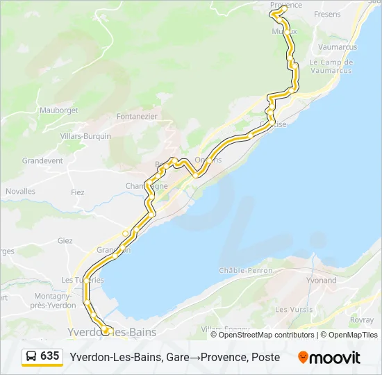635 Bus Line Map