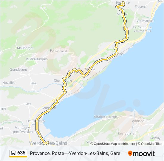 635 Bus Line Map