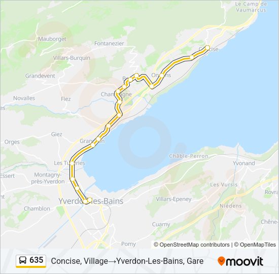 635 Bus Line Map