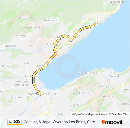 635 Bus Line Map