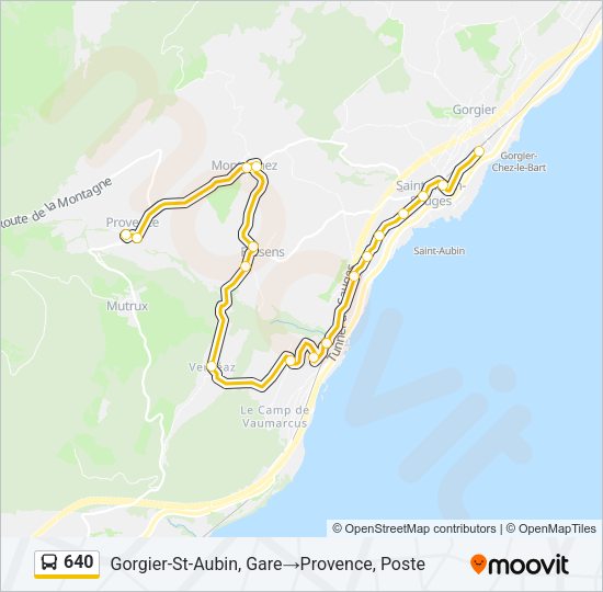 640 Bus Line Map