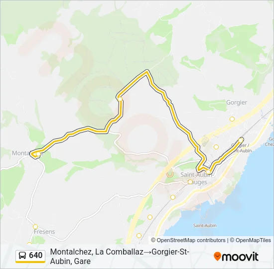 640 Bus Line Map