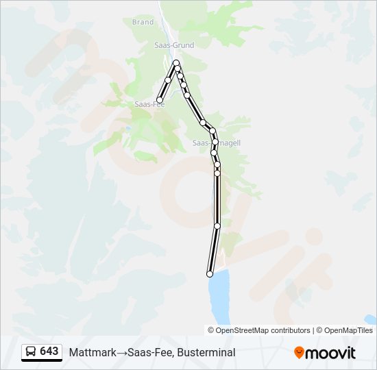 643 Bus Line Map