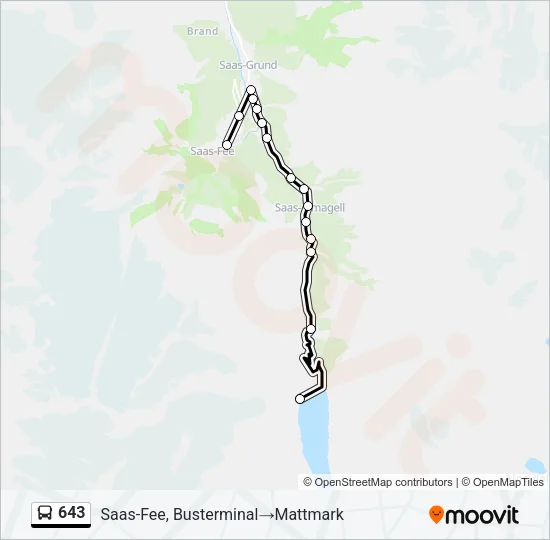 643 Bus Line Map