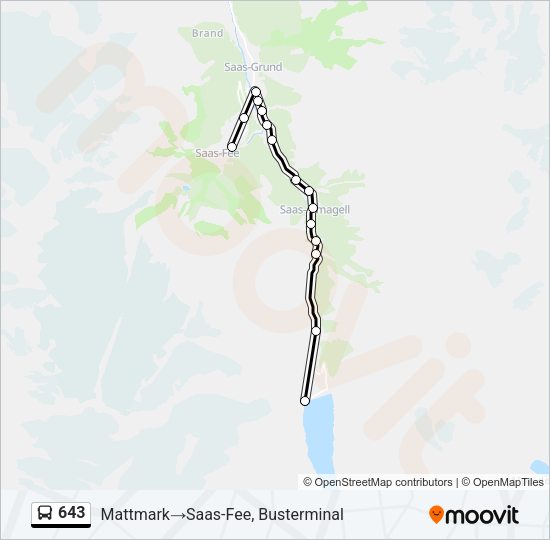 643 Bus Line Map
