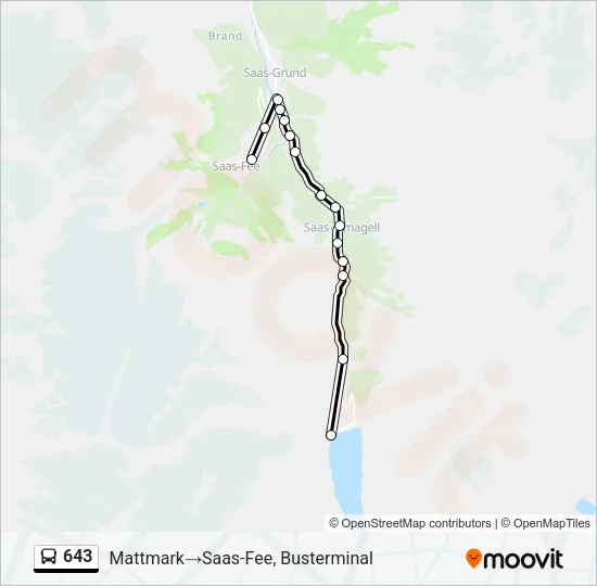 643 Bus Line Map