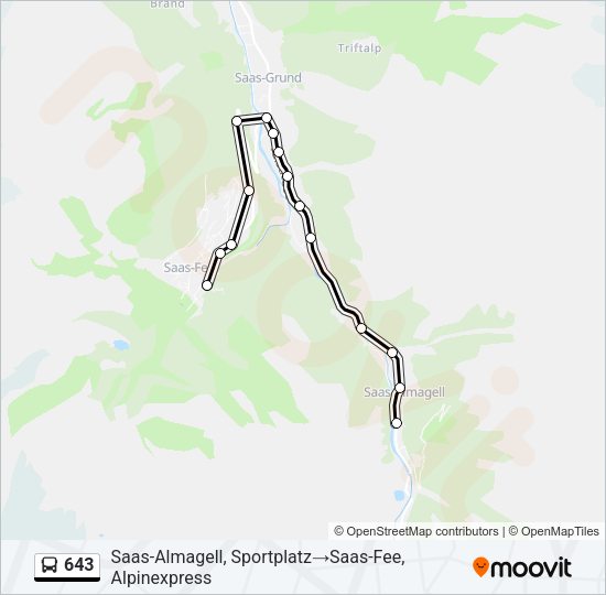 643 Bus Line Map