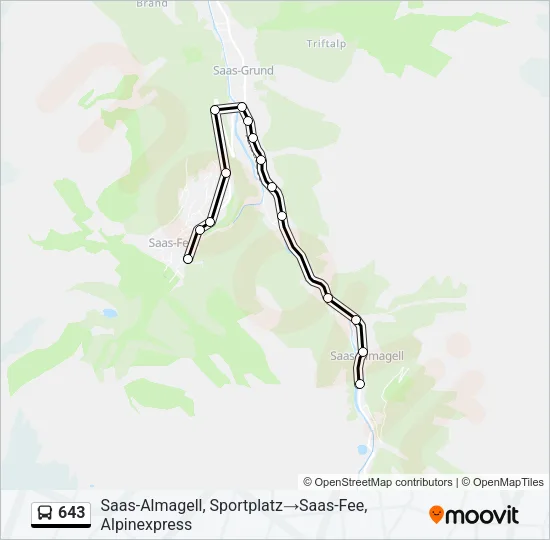 643 Bus Line Map
