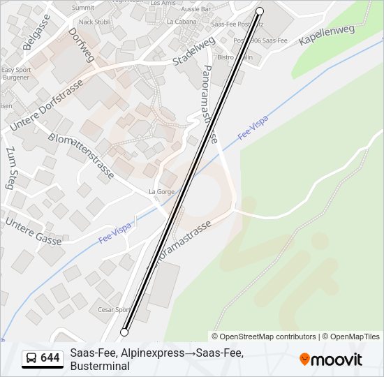 644 Bus Line Map