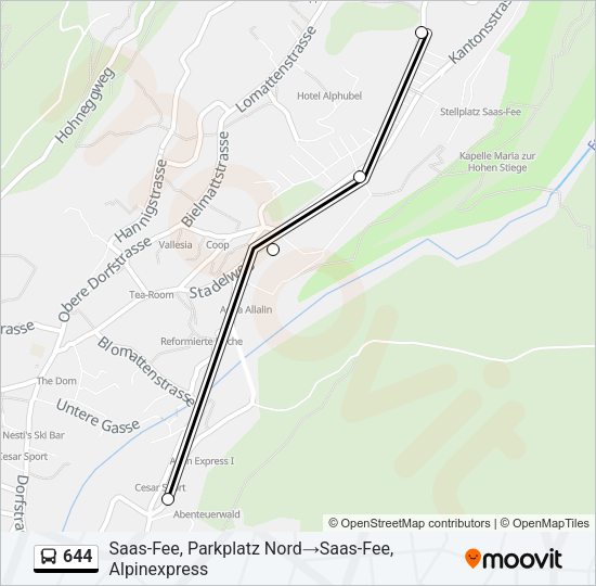 644 Bus Line Map