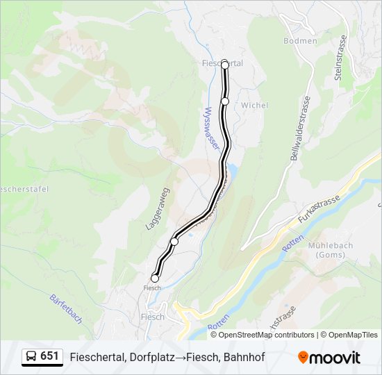 651 Bus Line Map