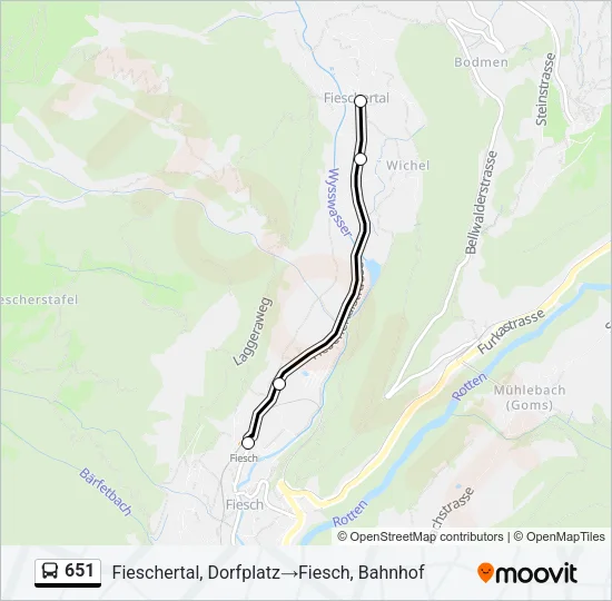 651 Bus Line Map