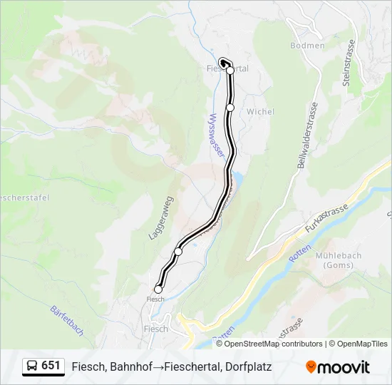 651 Bus Line Map