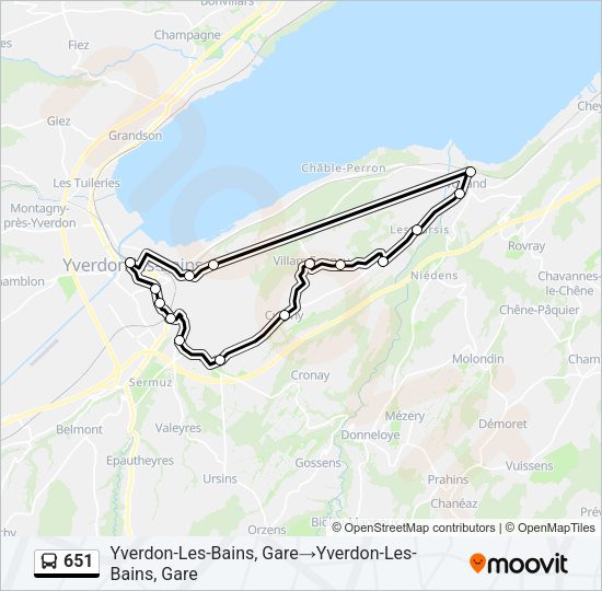 651 Bus Line Map
