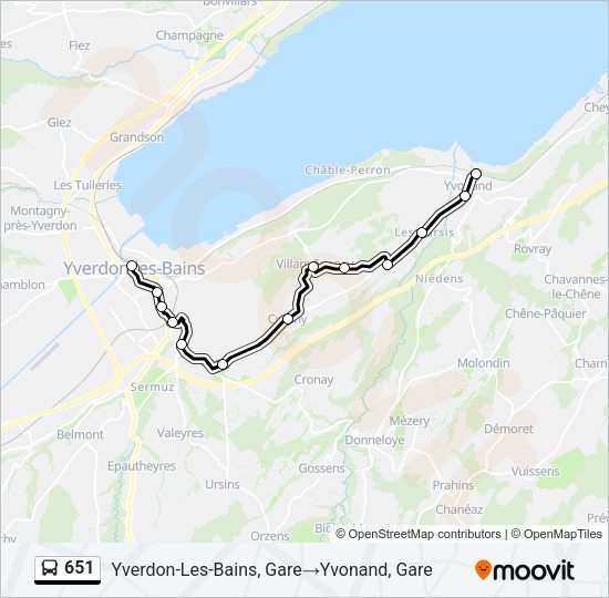 651 Bus Line Map
